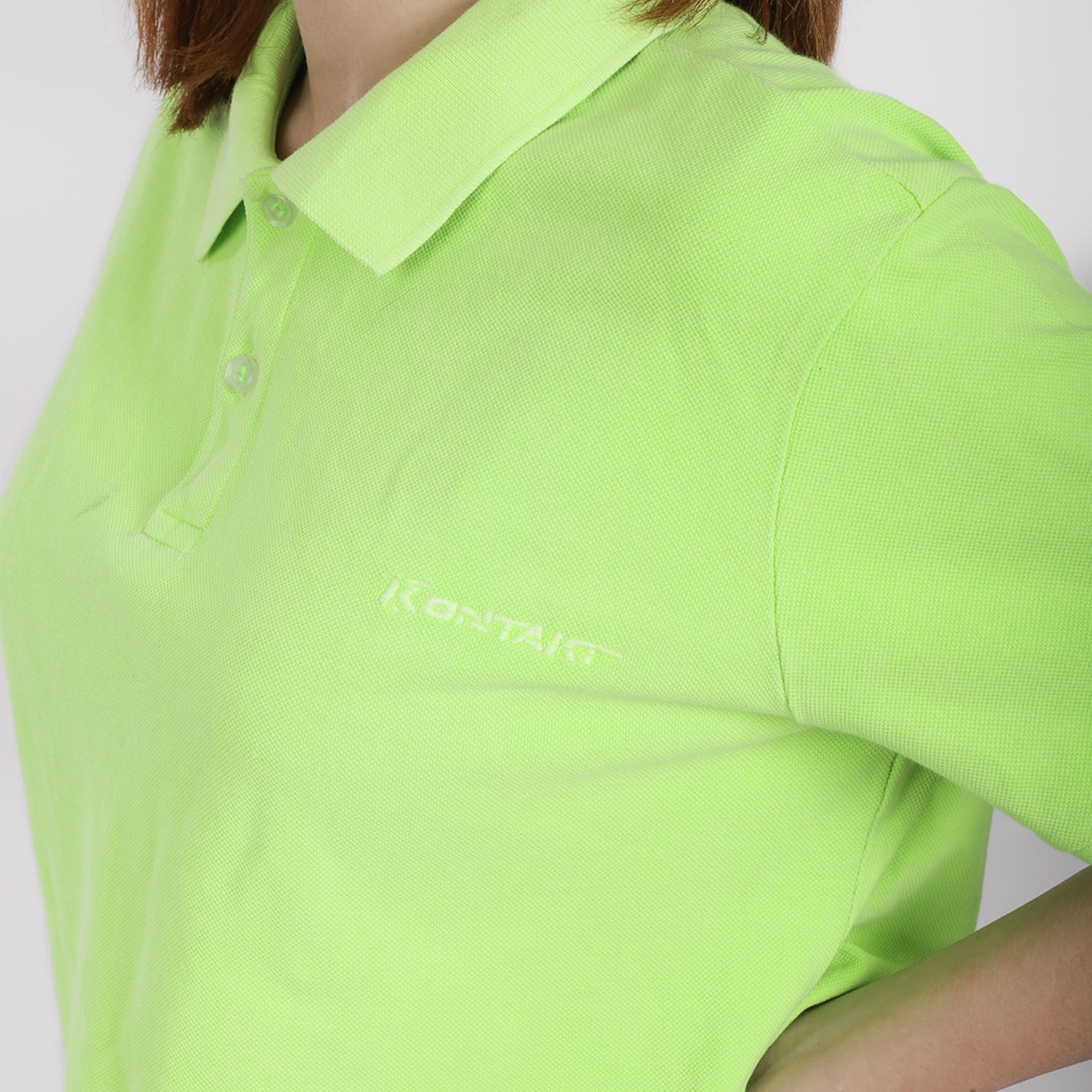 Polo crop femme fluo