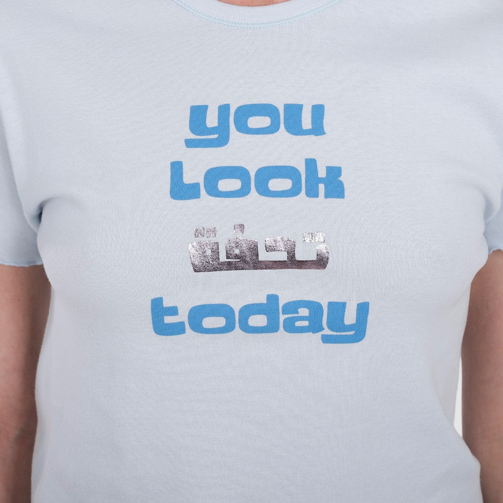 T-shirt crop côtelé femme manches courtes YOU LOOK تحفة TODAY