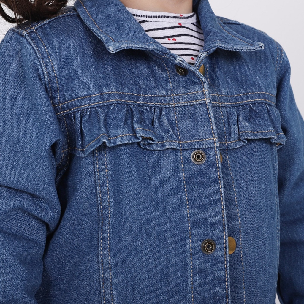 Veste bébé en jeans avec volant