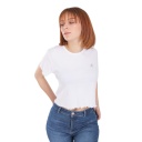 T-shirt crop côtelé femme manches courtes FREEDOM