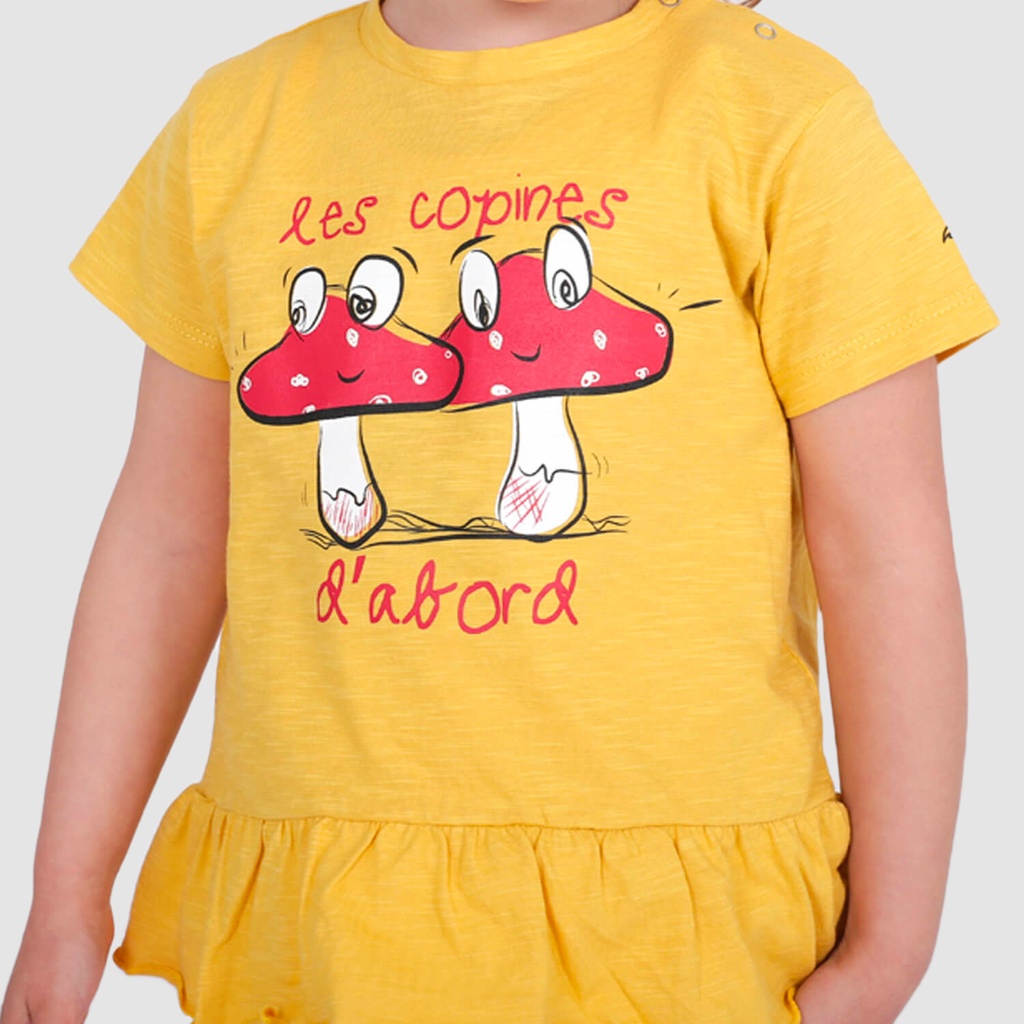 T-shirt bébé manches courtes avec volant LES COPINES D'ABORD