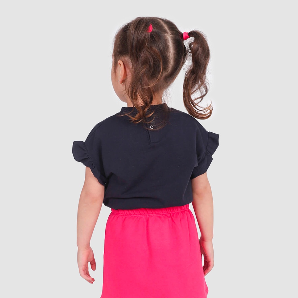 T-shirt bébé manches courtes avec volant بنَّة على بِنَّة