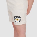 Salopette short bébé en serge de coton avec patch TIGRE