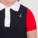 Polo bébé body manches courtes contrastées avec broderie