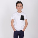 T-shirt garçon contrasté avec poche كون YOURSELF