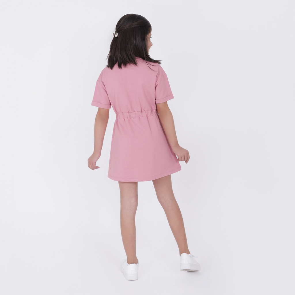 Robe fille manches courtes en molleton
