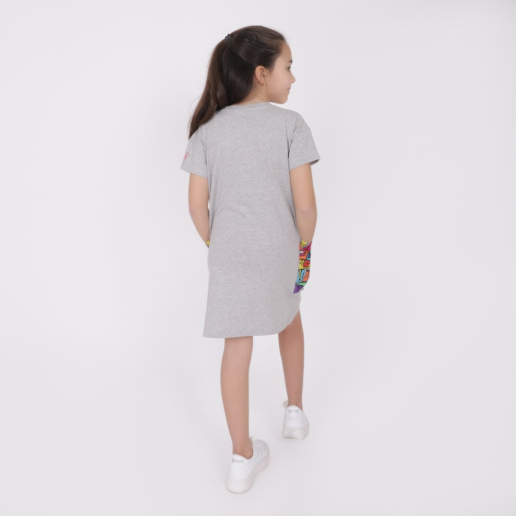T-shirt robe fille manches courtes avec poches GRAFFITI