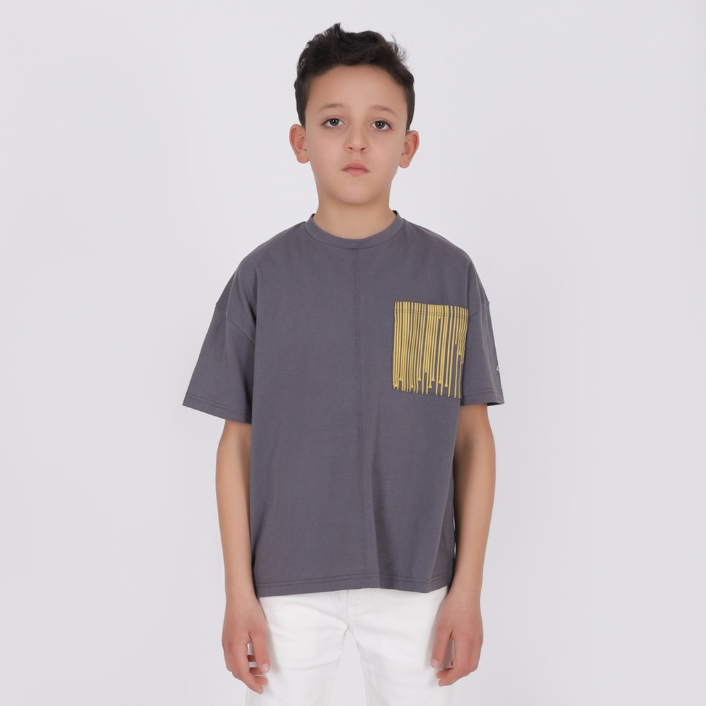 T-shirt oversized garçon contrasté avec poche SKATE BOY