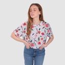 T-shirt crop femme imprimé fleur