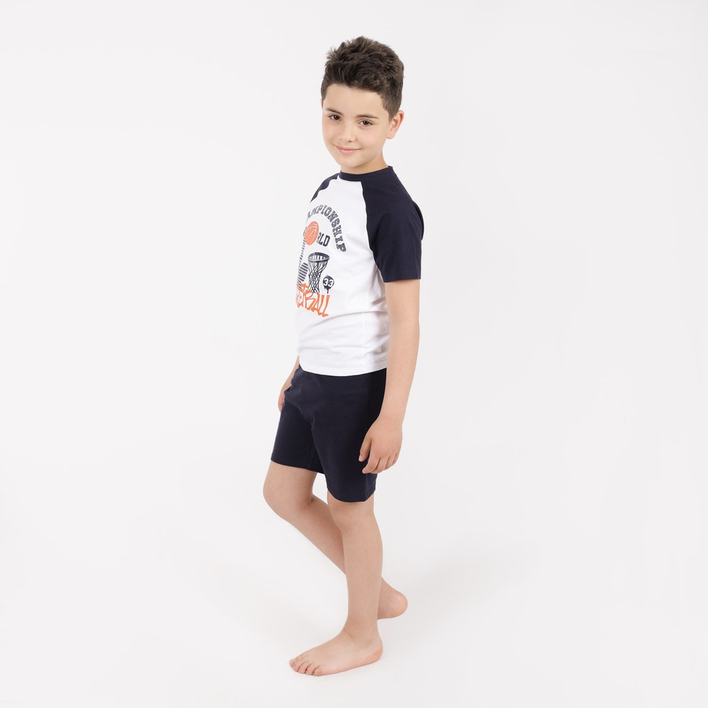 Ensemble garçon manches raglan et short BASKETBALL