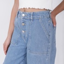 Pantalon fille wide leg en jeans