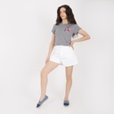 T-shirt crop côtelé femme manches courtes CALM AND CHILL