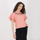 T-shirt femme manches courtes avec volant  كون كيما إنتي