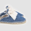 Babouche espadrilles femme en jeans et macramé