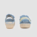 Sandales espadrilles femme en jeans avec motif berbère