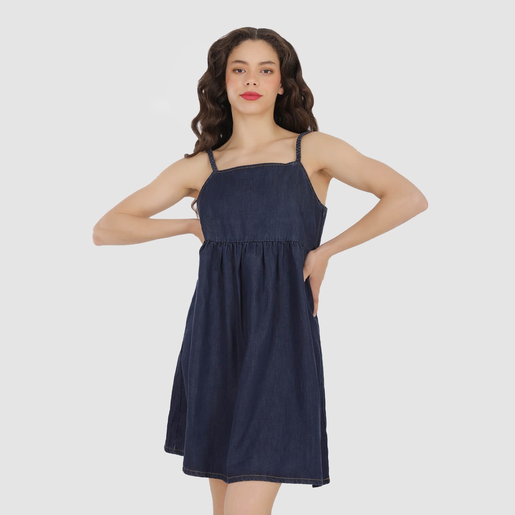 Robe bretelle femme en jeans - THARA