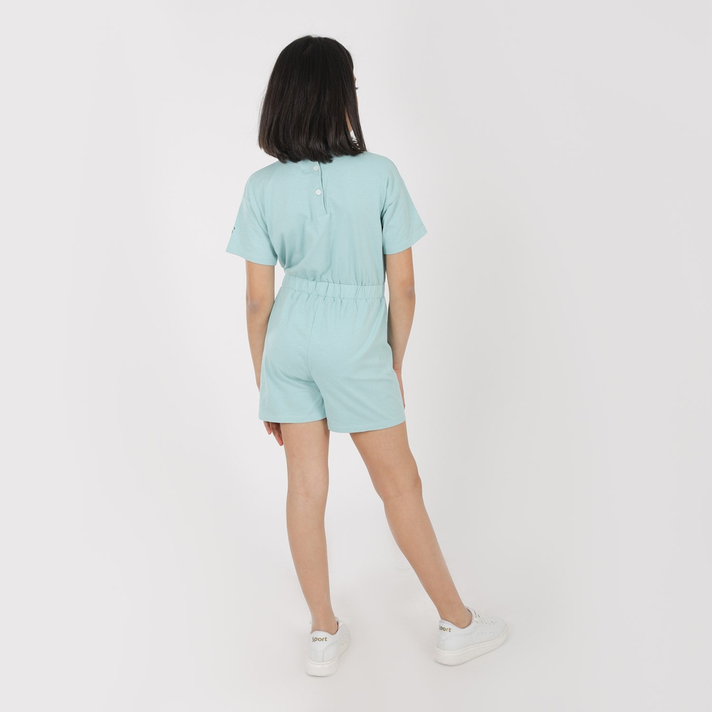 Combishort fille avec élastique à la taille avec patch