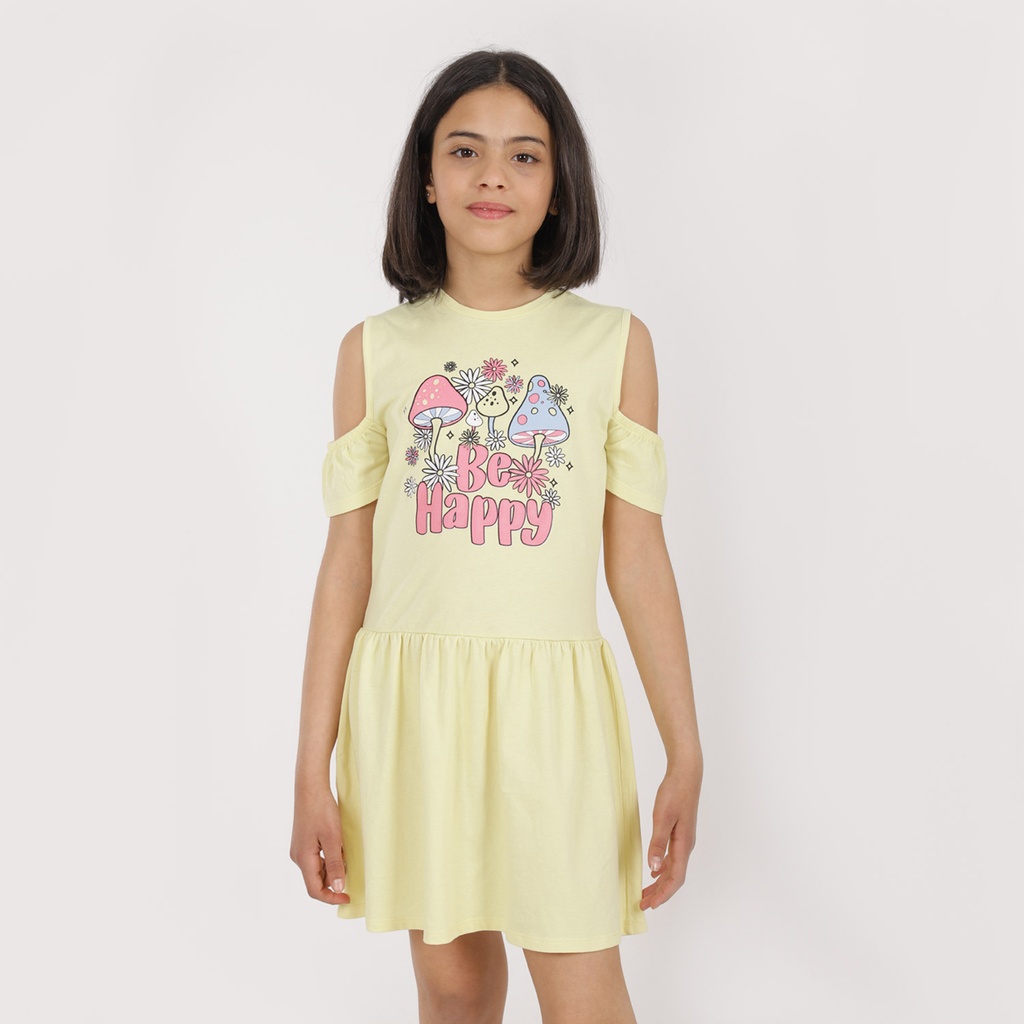 Robe fille avec volants BE HAPPY