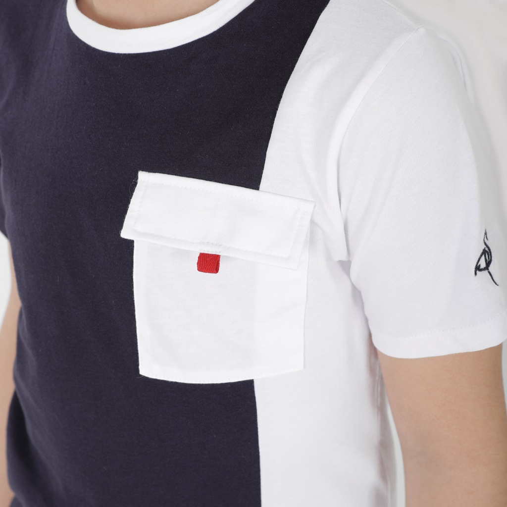 T-shirt garçon bi-couleurs avec poche