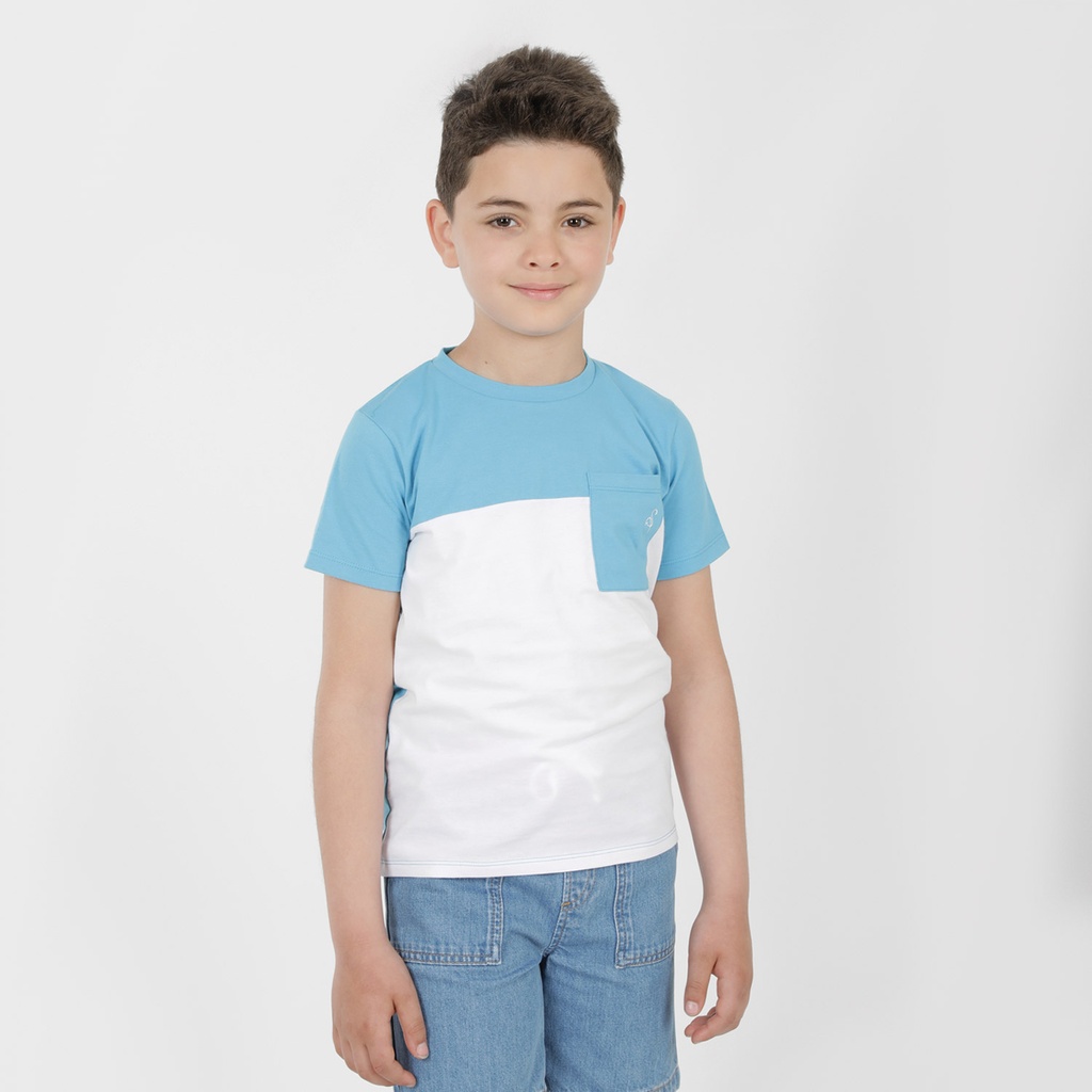 T-shirt garçon manches courtes bi-couleurs avec poche SIDI BOU SAID
