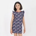 Robe de pyjama fille avec volant imprimé flamant