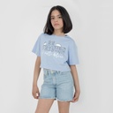 T-shirt crop fille manches courtes LA VILLA BLEUE