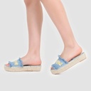 Sandales espadrilles femme en jeans avec motif berbère