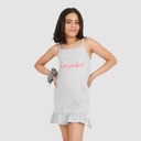 Robe de pyjama fille bretelle avec volant I AM PERFECT