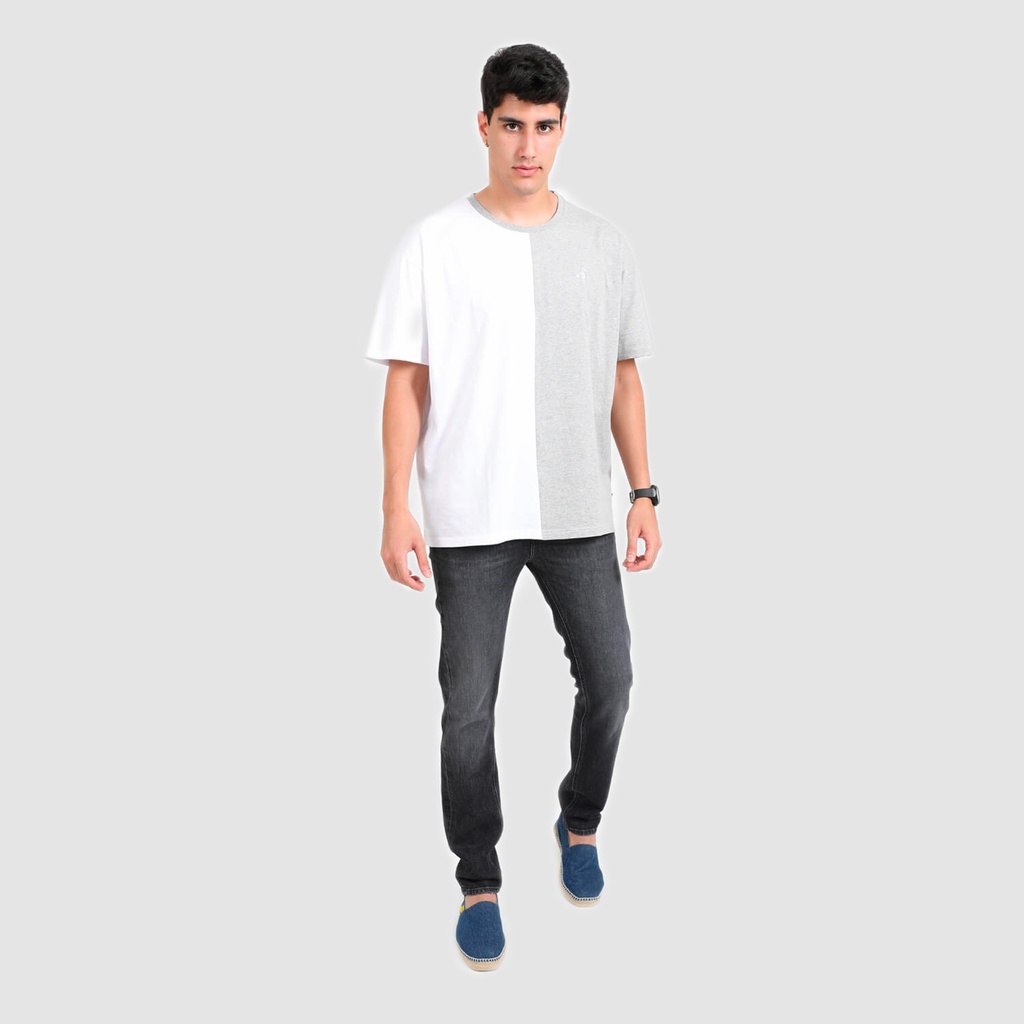 T-shirt oversized homme manches courtes bi-couleurs