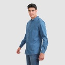 Chemise col tunisien homme en jeans - TAMIM