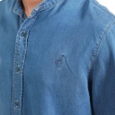 Chemise col tunisien homme en jeans - TAMIM