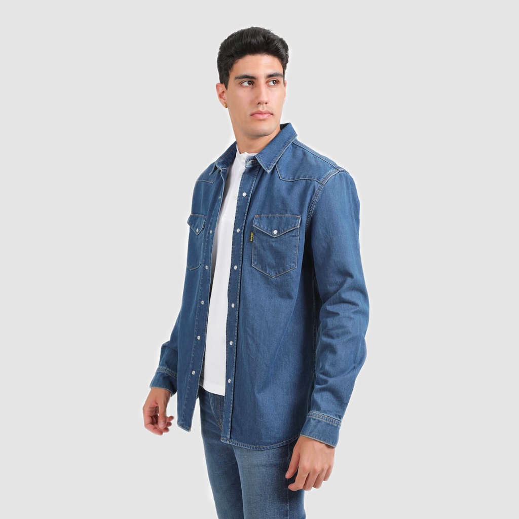 Chemise western homme en jeans  -SHEMS