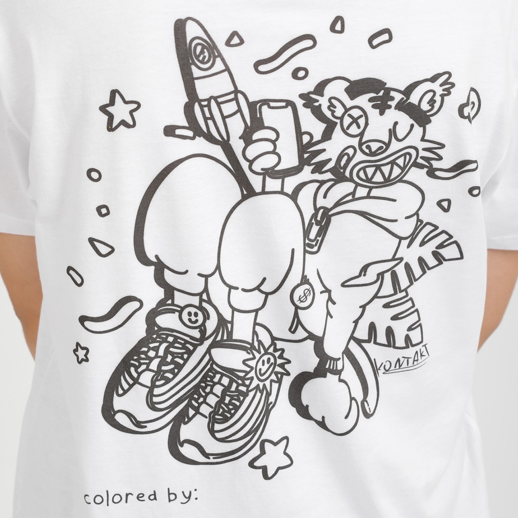 T-shirt unisexe manches courtes COLORIAGE TIGRE