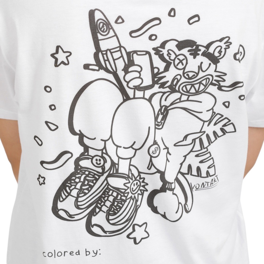T-shirt unisexe manches courtes COLORIAGE TIGRE