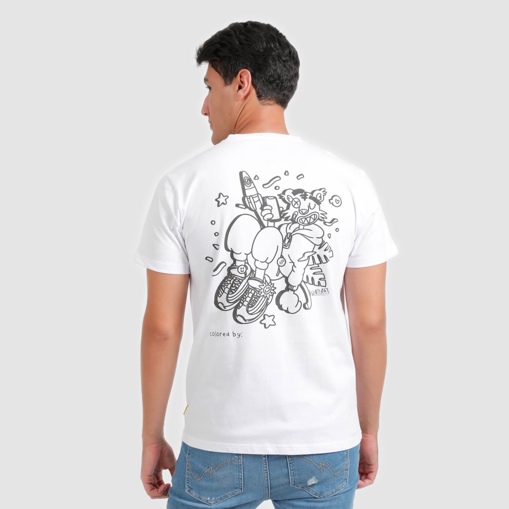 T-shirt unisexe manches courtes COLORIAGE TIGRE