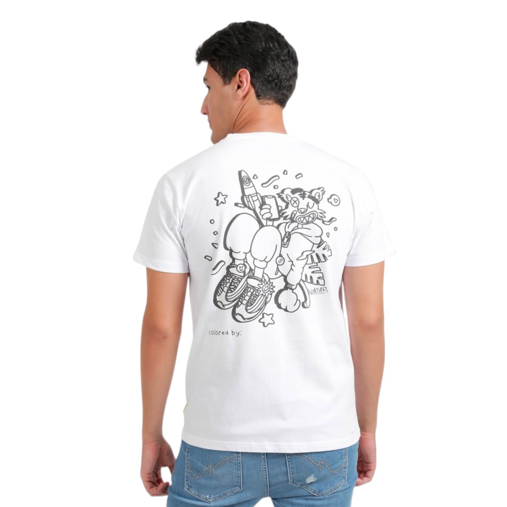T-shirt unisexe manches courtes COLORIAGE TIGRE
