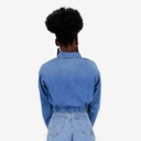 Cropped chemise western femme en jeans - SHERAZADE