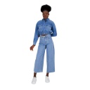 Cropped chemise western femme en jeans - SHERAZADE