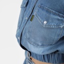 Cropped chemise western femme en jeans - SHERAZADE
