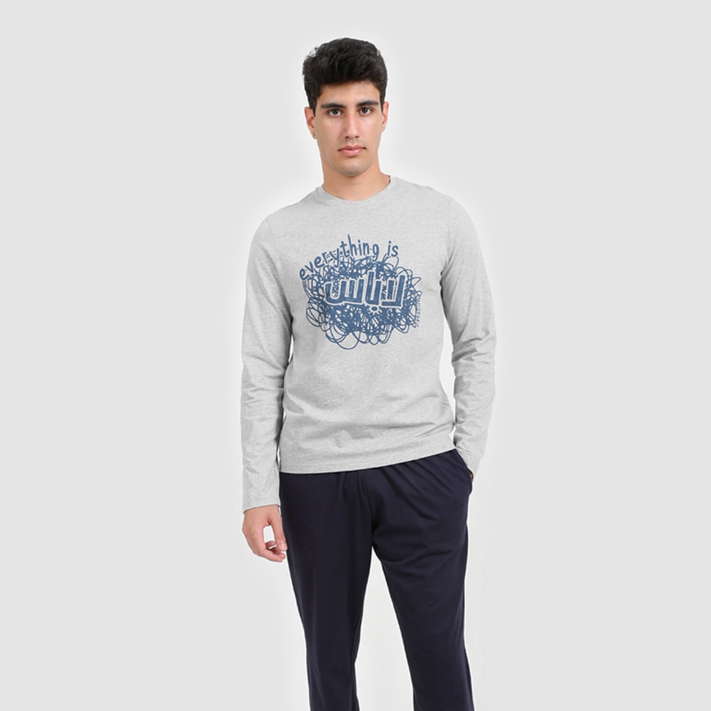 Pyjama homme manches longues avec EVERYTHING IS LEBESS