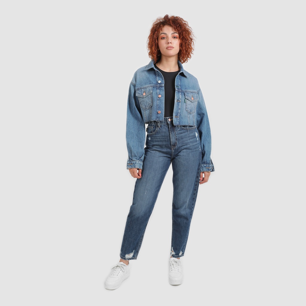 Cropped jacket femme en jeans - KINDA