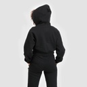 Hoodie crop zippé femme avec détails couture