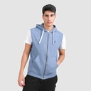 Hoodie zippé homme sans manches avec broderie