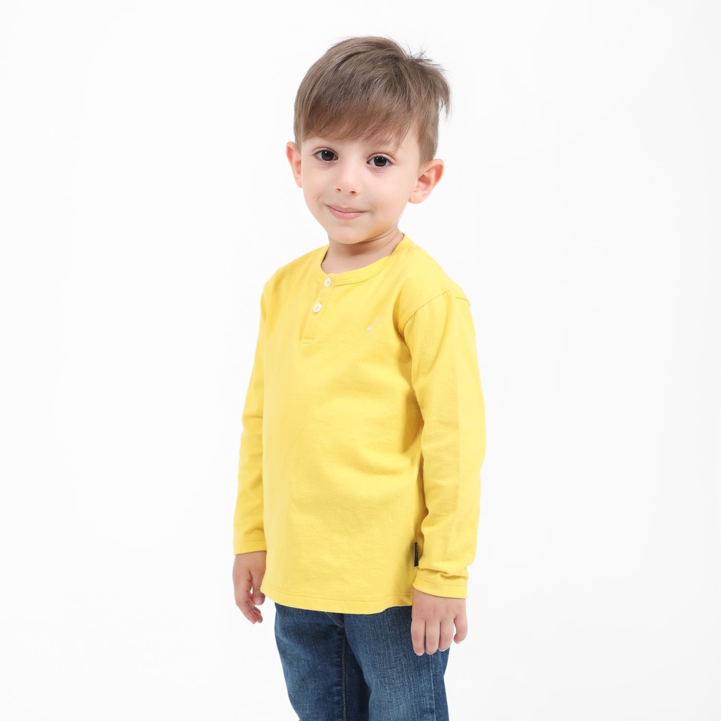 T-shirt bébé manches longues col tunisien