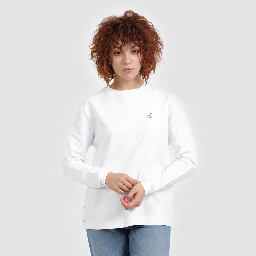 Sweat femme avec boutons pression SOLEIL