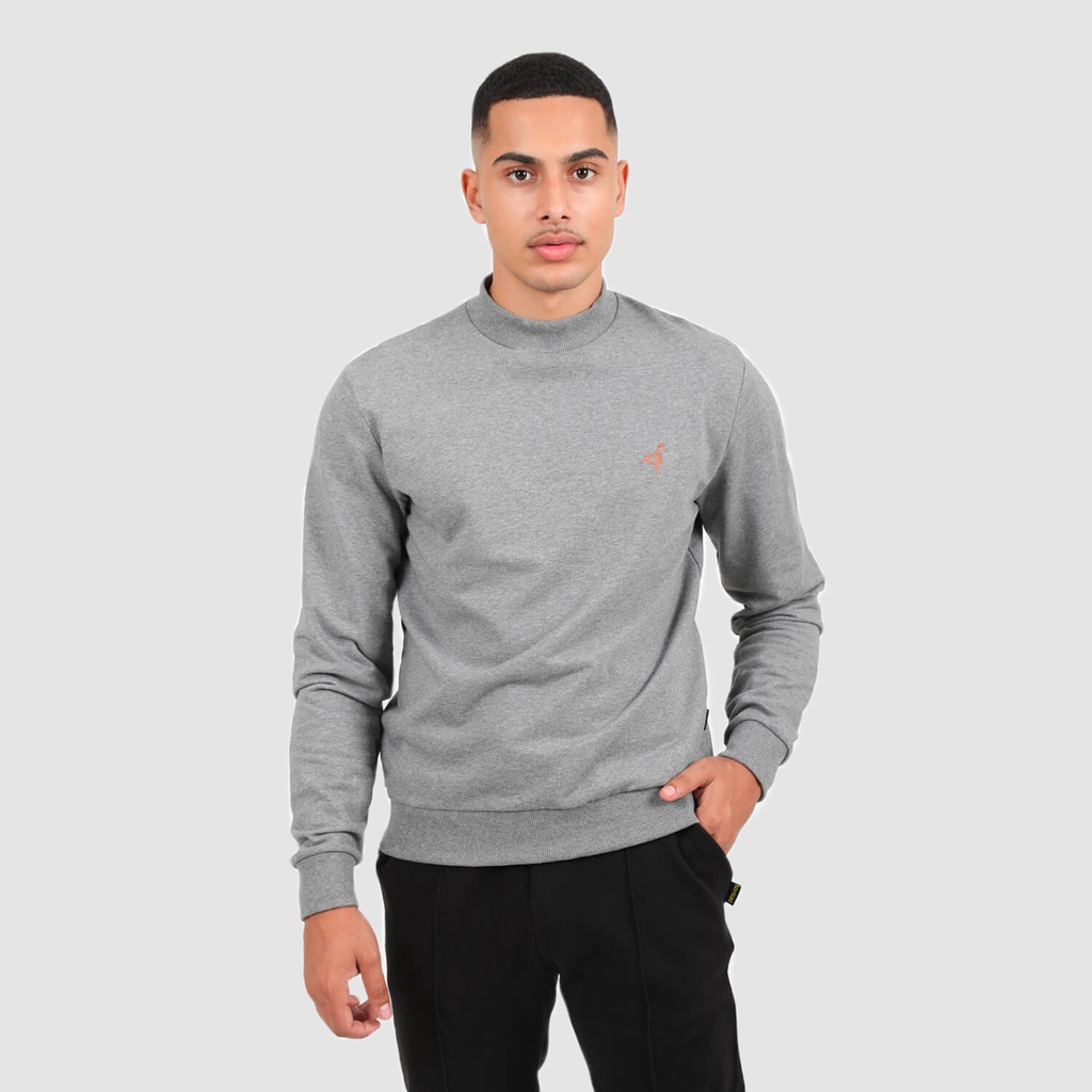Sweat homme col cheminé avec broderie