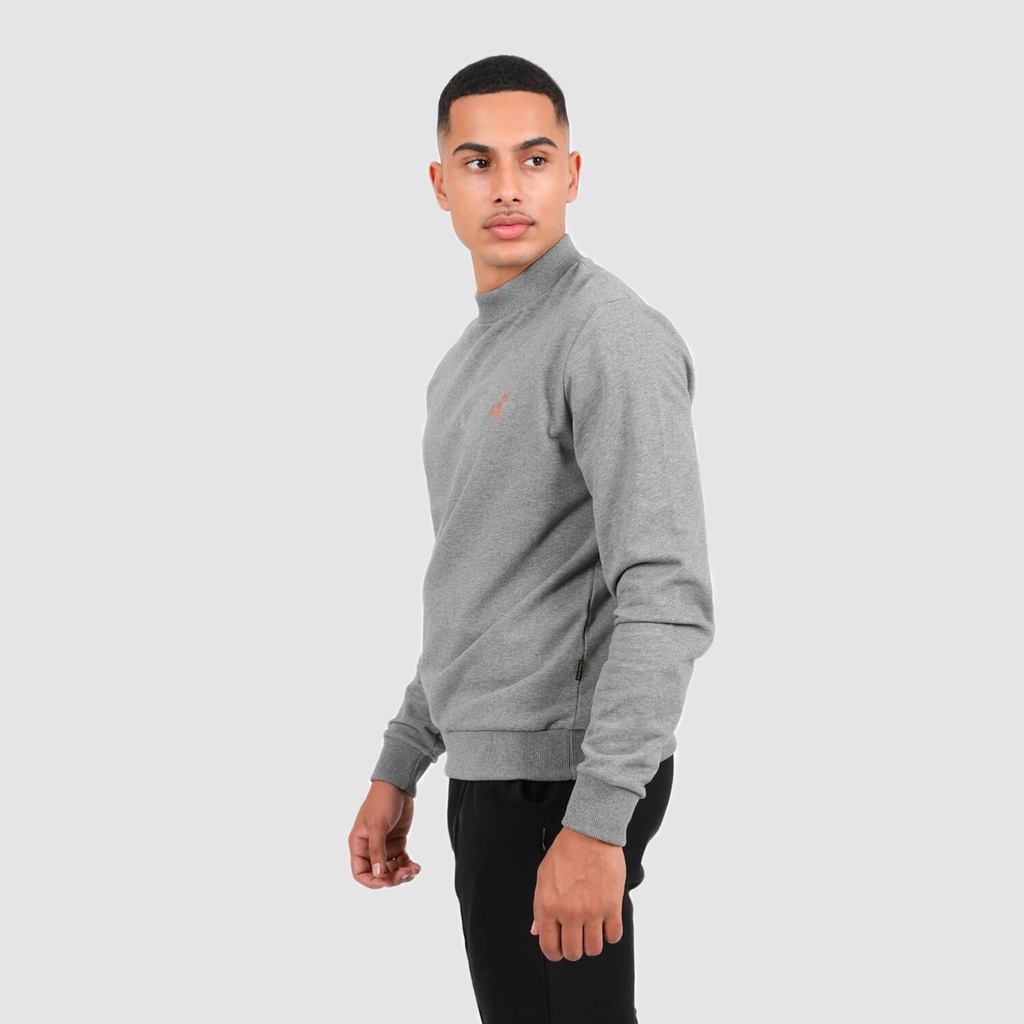 Sweat homme col cheminé avec broderie