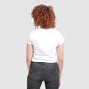 T-shirt crop côtelé femme manches courtes MISS CATASTROPHE