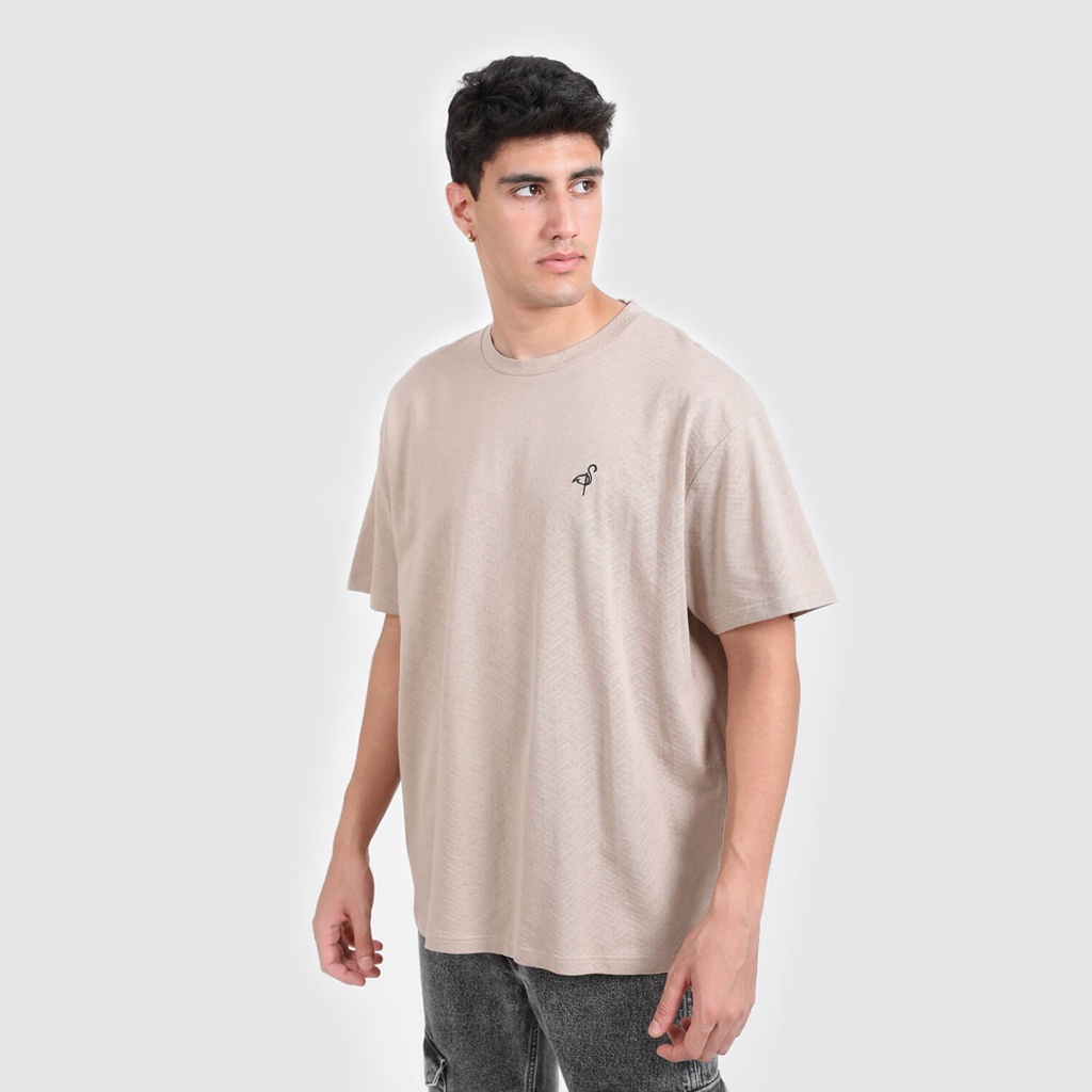 T-shirt oversized homme manches courtes  jacquard