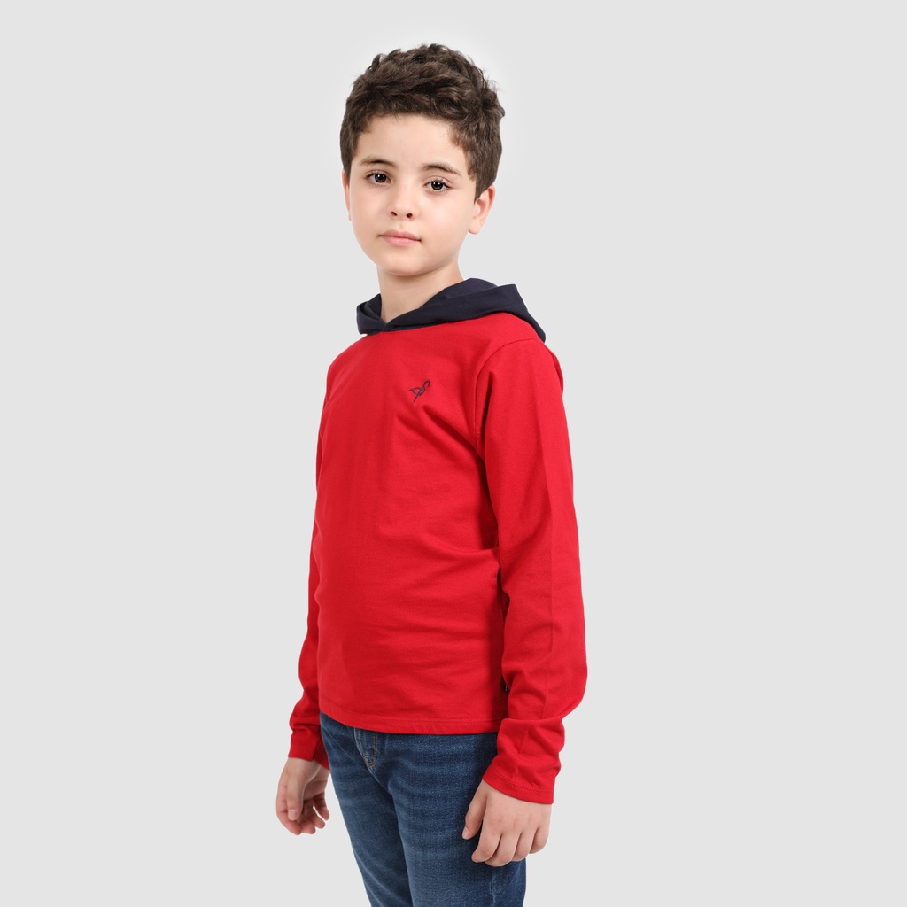 T-shirt garçon manches longues avec capuche